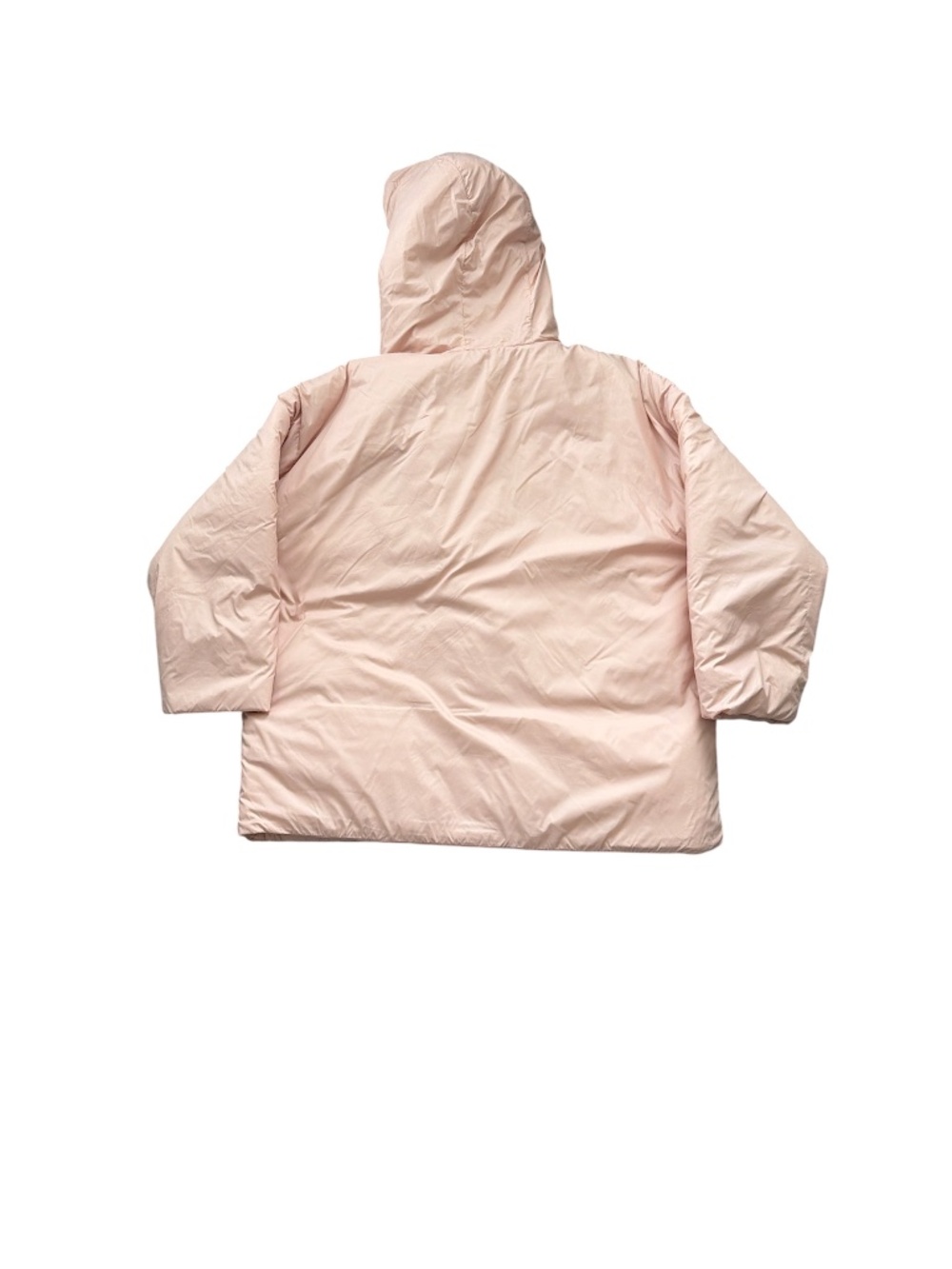 Eileen Fisher recycled nylon hooded puffer jacket in powder pink. - Picture 2 of 4